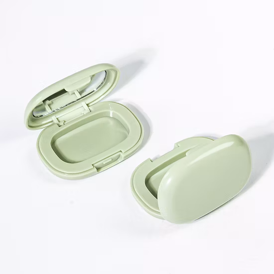 Conteneur compact carré vide en plastique pour fard à joues en poudre